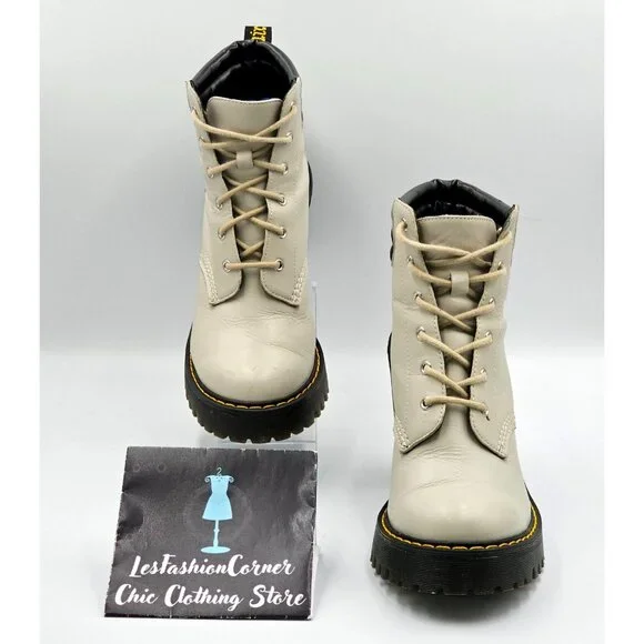 Dr. Martens Women's Beige Persephone Buttero Lace-Up Ankle Boot Size 6 2833 - Picture 7 of 16